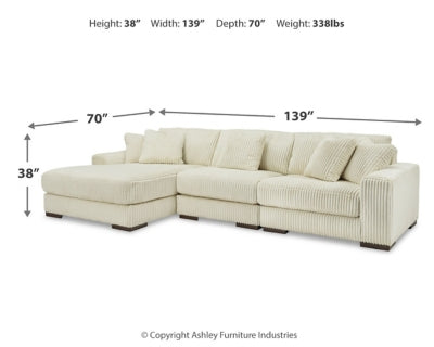 Seccional Lindyn de 3 piezas con chaise longue