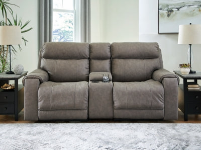 Loveseat seccional reclinable eléctrico de 3 piezas Starbot con consola
