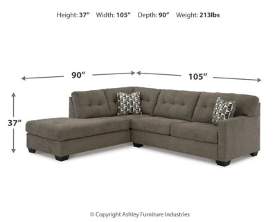 Seccional Mahoney de 2 piezas con chaise longue