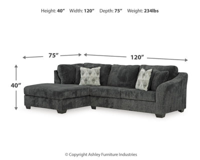 Seccional de 2 piezas Biddeford con chaise longue