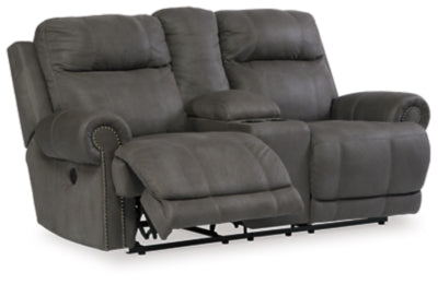 Austere Reclining Loveseat with Console
