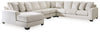 Seccional Lerenza de 5 piezas con chaise longue