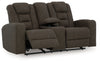 Mayhem Madness Glider Reclining Loveseat with Console