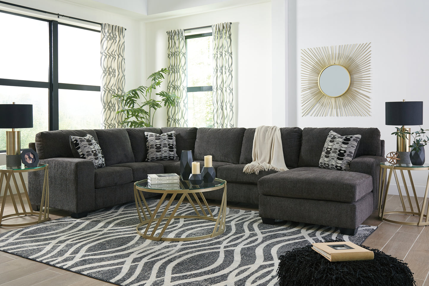 Seccional de 3 piezas con chaise longue Ballinasloe