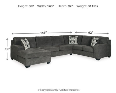 Seccional de 3 piezas con chaise longue Ballinasloe
