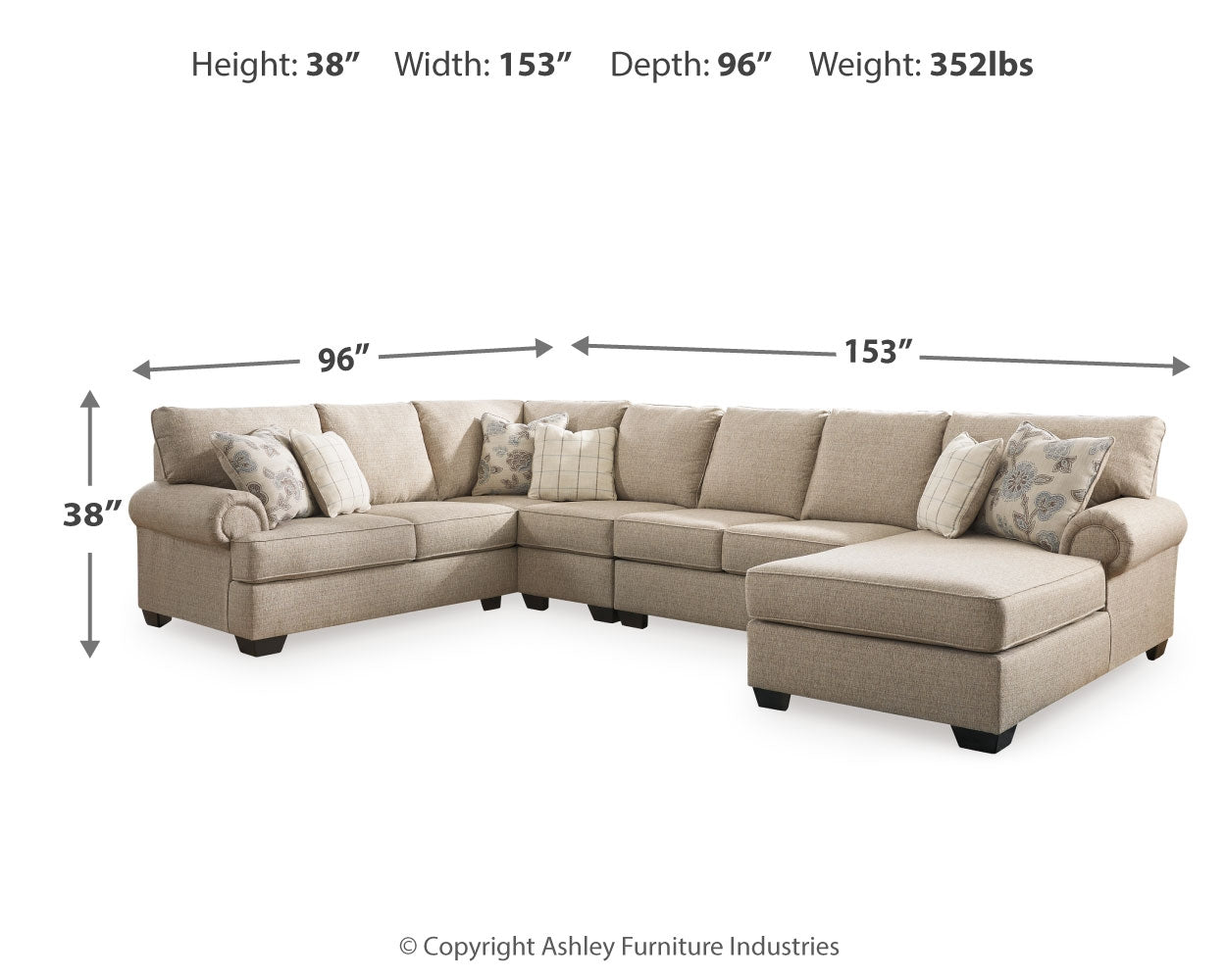 Baceno 4-Piece Sectional with Chaise