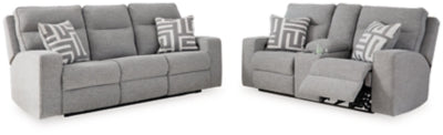Sofá y loveseat reclinables eléctricos Biscoe