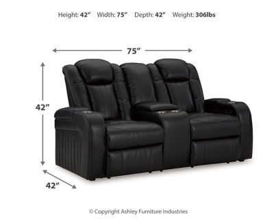 Caveman Den Power Reclining Loveseat with Console