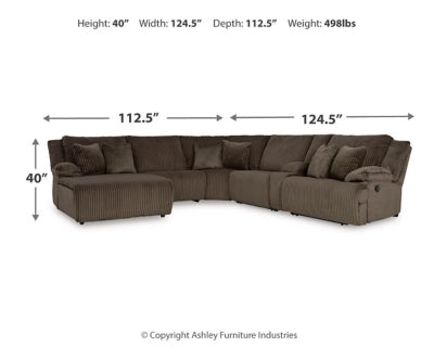 Seccional reclinable de 6 piezas de primer nivel con chaise longue