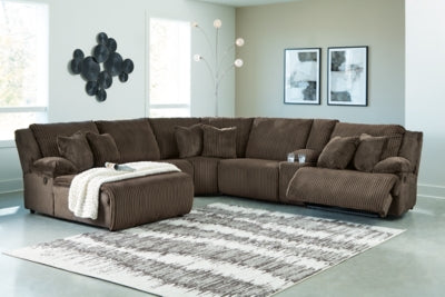 Seccional reclinable de 6 piezas de primer nivel con chaise longue