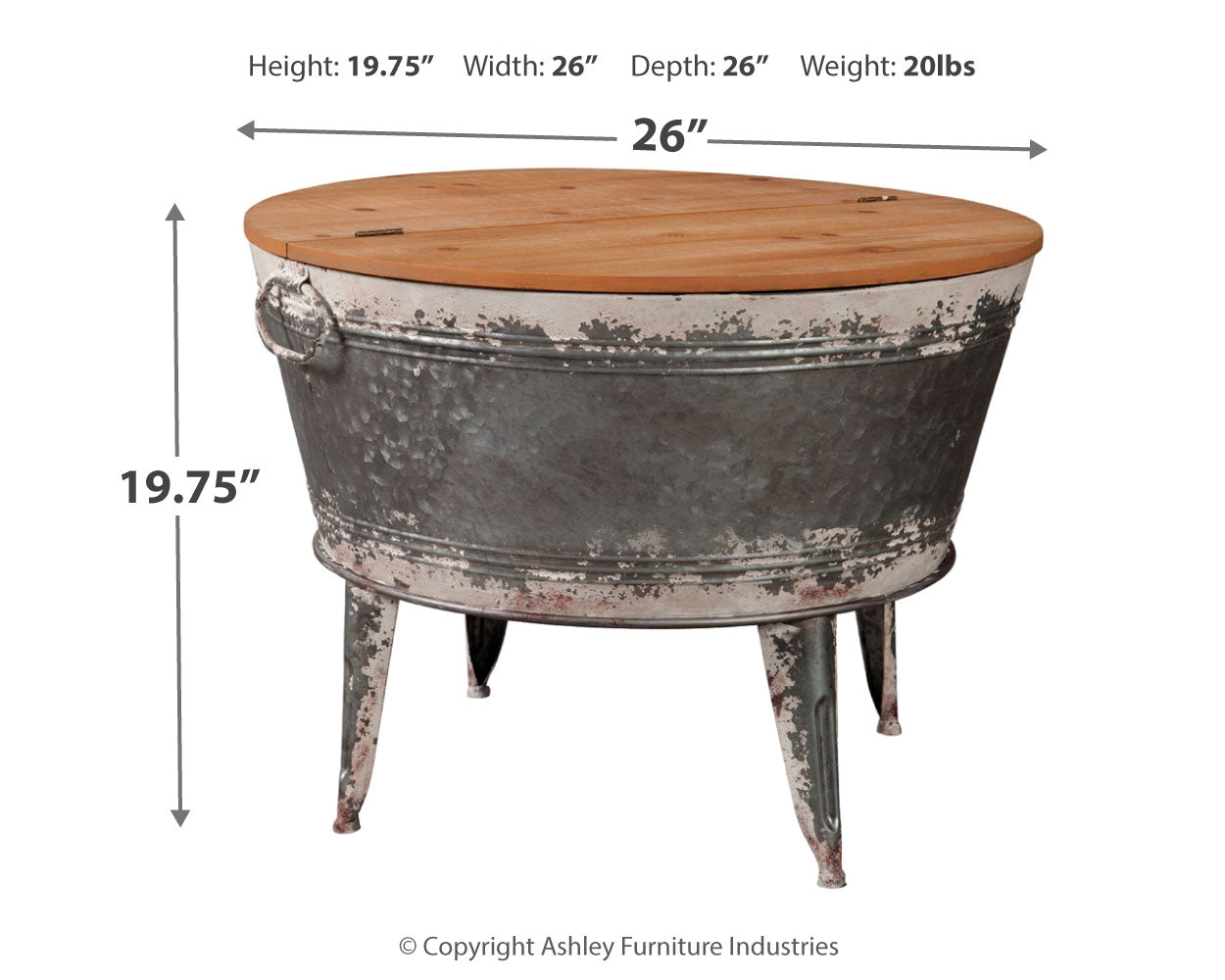 Mesa de centro Shellmond con almacenamiento