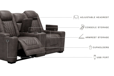 HyllMont Power Reclining Loveseat with Console