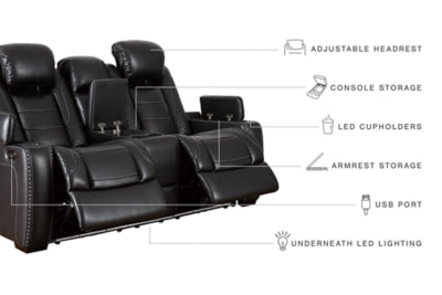 Party Time Power Reclining Loveseat with Console