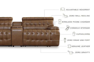 Temmpton 3-Piece Power Reclining Sectional Loveseat with Console