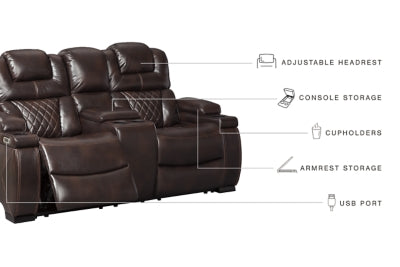 Warnerton Power Reclining Loveseat with Console