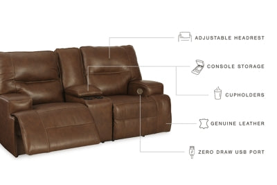 Francesca Power Reclining Loveseat with Console