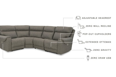 Seccional reclinable eléctrico Starbot de 4 piezas