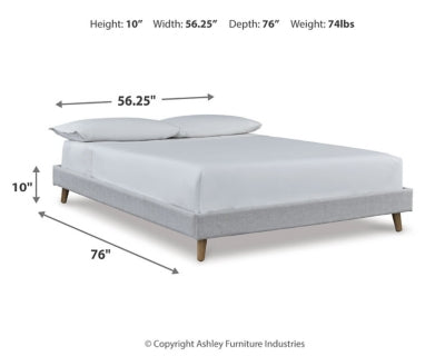 Cama de plataforma tapizada completa Tannally