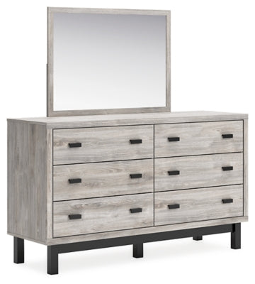 Cama Queen Vessalli con paneles, tocador y espejo