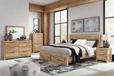Cama y cómoda con almacenamiento y panel tamaño queen Hyanna
