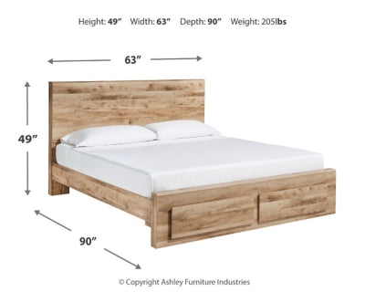 Cama Queen Hyanna con almacenamiento, tocador y mesita de noche