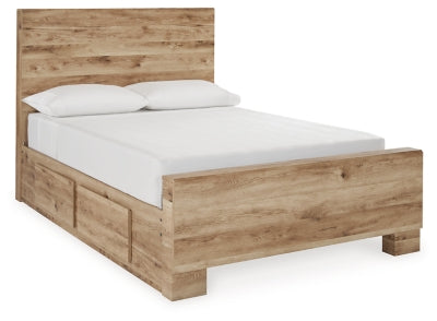 Cama Hyanna con paneles completos y almacenamiento en un lado