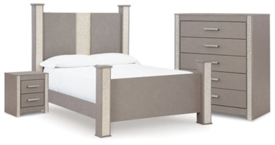 Surancha Queen Poster Bed, Chest and Nightstand