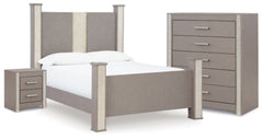Surancha Queen Poster Bed, Chest and Nightstand
