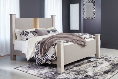Surancha King Poster Bed, Dresser, Mirror and 2 Nightstands