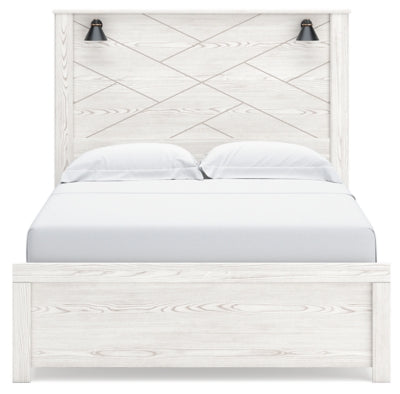 Cama Queen con paneles, tocador y espejo Gerridan