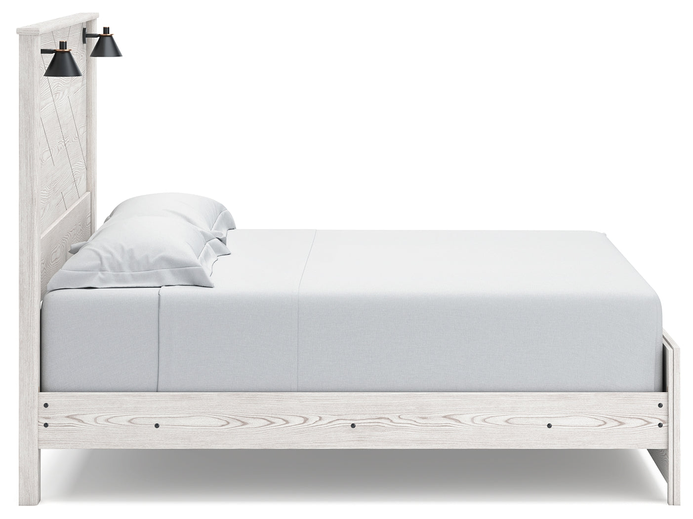 Cama King con paneles Gerridan, tocador, espejo y mesita de noche