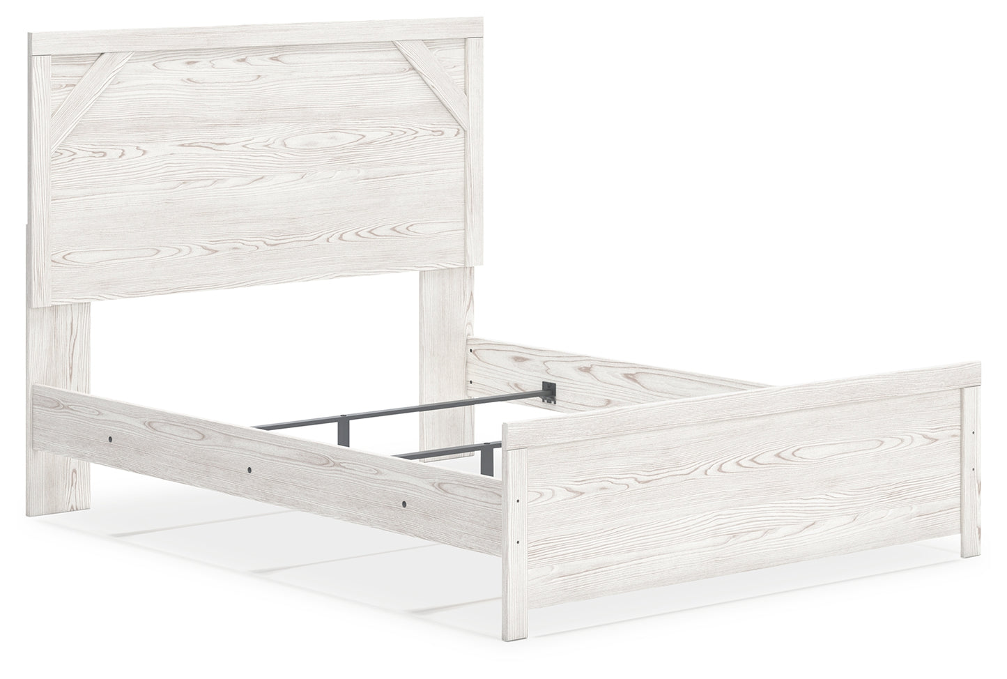 Cama Queen con paneles, cómoda y mesita de noche Gerridan