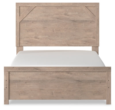 Cama Senniberg con paneles completos, tocador, espejo y mesita de noche