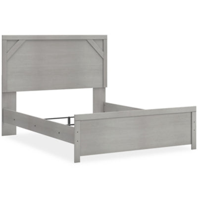 Cama Queen Cottonburg con paneles, tocador, espejo y mesita de noche