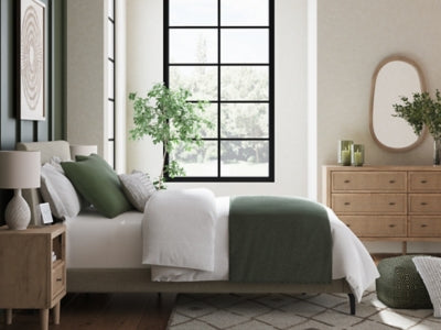 Cielden Queen Upholstered Bed with Roll Slats