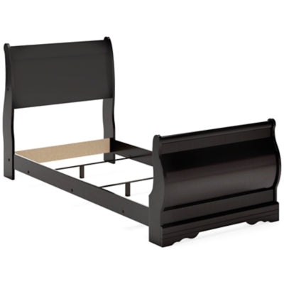 Cama trineo doble y mesita de noche Huey Vineyard