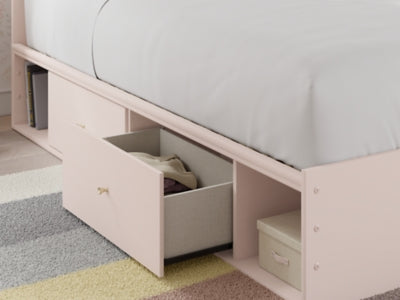 Cama individual tapizada con paneles y espacio de almacenamiento Wistenpine