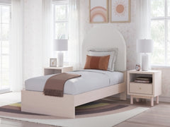 Cama individual con paneles tapizados Wistenpine