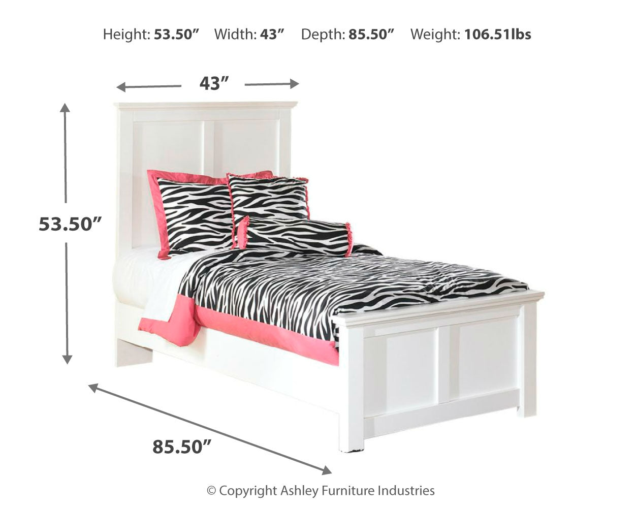Cama individual con paneles Bostwick Shoals