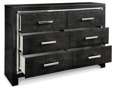 Cama King con almacenaje, cómoda y mesita de noche Kaydell