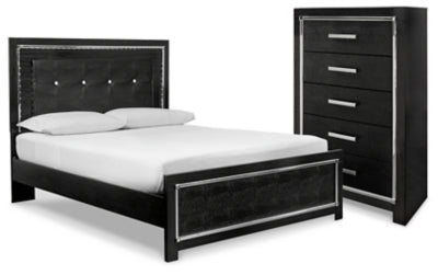 Kaydell Queen Upholstered Panel Bed and Chest