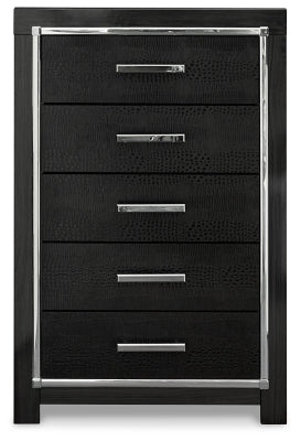 Kaydell Queen Upholstered Panel Bed, Dresser, Mirror, Chest and 2 Nightstands