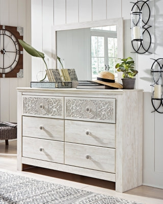 Paxberry King Panel Bed, Dresser, Mirror and Nightstand