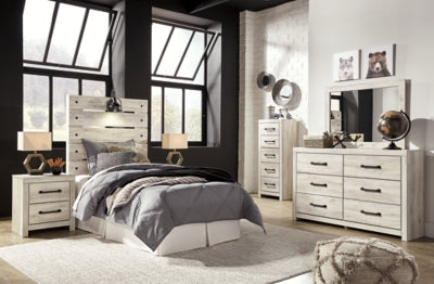 Cama Queen Cambeck con almacenamiento, tocador, cómoda y dos mesitas de noche