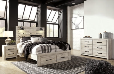 Cama Queen Cambeck con almacenamiento, cómoda y mesita de noche