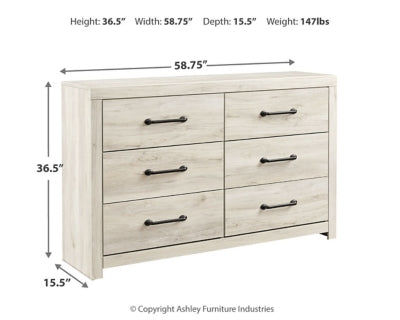 Cama Queen Cambeck con almacenamiento, cómoda y dos mesitas de noche