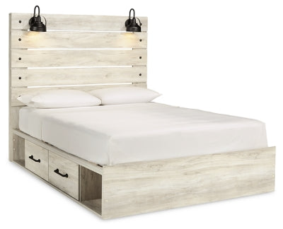 Cama Queen Cambeck con almacenamiento, tocador, espejo, cómoda y dos mesitas de noche