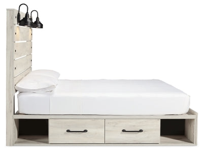 Cama Queen Cambeck con almacenamiento, tocador, espejo, cómoda y dos mesitas de noche