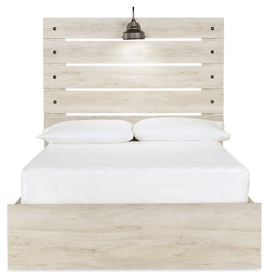 Cama Cambeck con almacenamiento de paneles completos, cómoda y mesita de noche