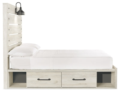 Cambeck Full Panel Bed with Storage, Dresser, Mirror and Nightstand